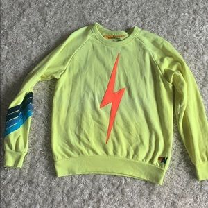 NWT Aviator Nation Sweatshirt Neon Yellow Bolt
